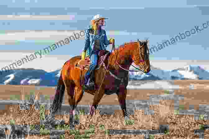A Cowboy Riding A Horse Through A Field With Mountains In The Background Hitching The Cowboy (Circle B Ranch 1)