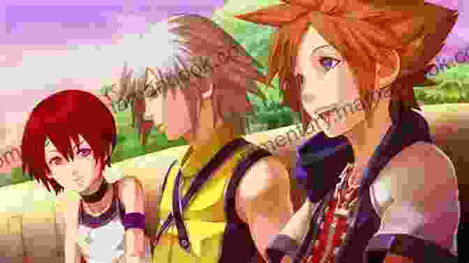 Sora, Riku, Kairi, And Aqua Standing Together Kingdom Hearts III #22 Shiro Amano